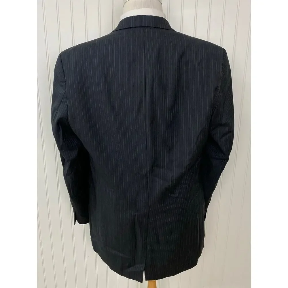 VTG Lauren Ralph Lauren pin-stripe wool 2-piece pleated blazer dress pants suit